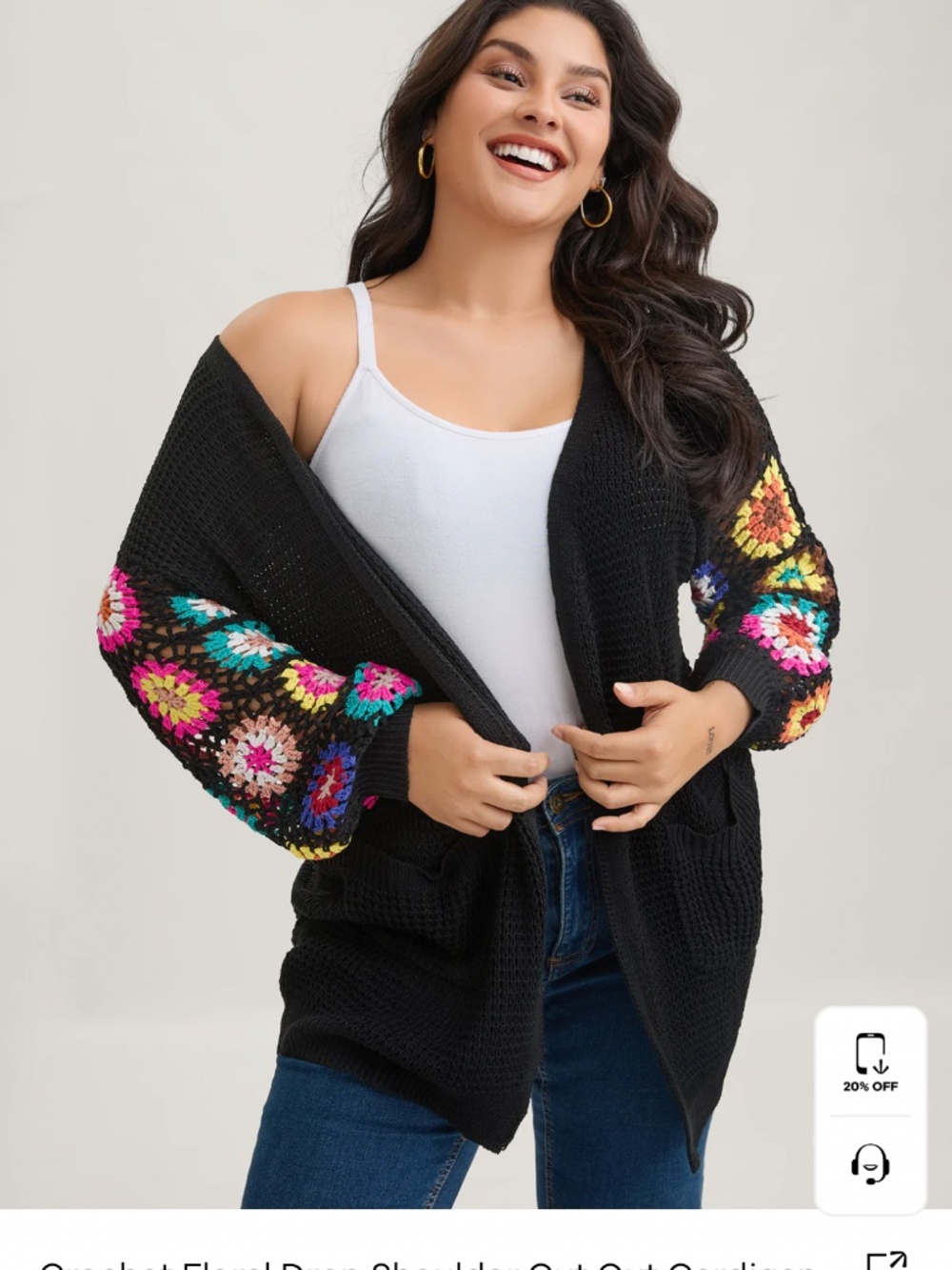 Bloom chic crochet cardigan floral sweater - Picture 3 of 12